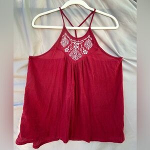 Hollister Red Embellished Boxy Camisole